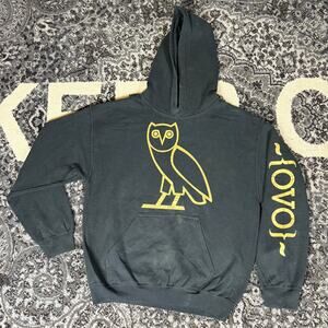 OVO Drake Hoodie Black Pullover Gold Owl Sweatshirt Men’s Sz M Preowned